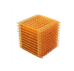 Cube de 1000 Perles Dorées - Matériel Montessori | Edunova