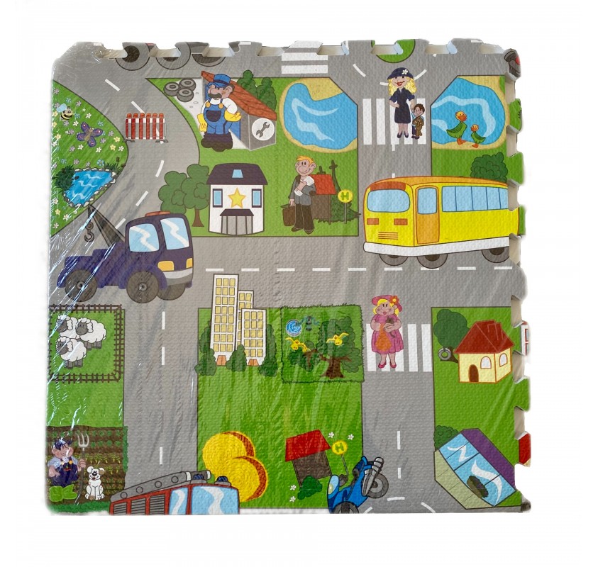 4 Tapis en Mousse Circuit en Ville - Matériel Montessori | Edunova