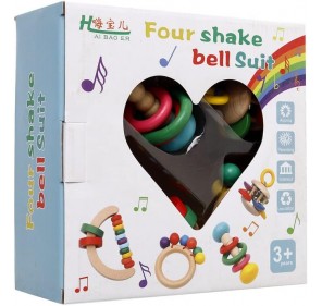 4 Hochets en Bois Montessori - Matériel Montessori | Edunova 2
