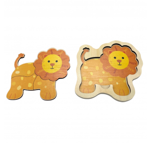 Puzzle en Bois 4 Pieces: Lion - Jeux éducatifs | Edunova 2