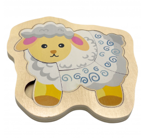 Puzzle en Bois 4 Pieces : Mouton - Jeux éducatifs | Edunova