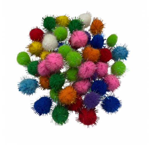 50 Pompons À Paillettes 3 Cm - Arts créatifs | Edunova