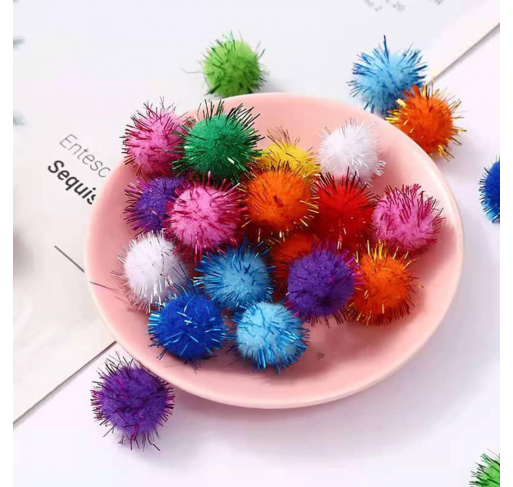 50 Pompons À Paillettes 3 Cm | Edunova Maroc