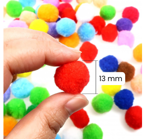 100 Petits Pompons Colores 13 Mm - Arts créatifs | Edunova 2