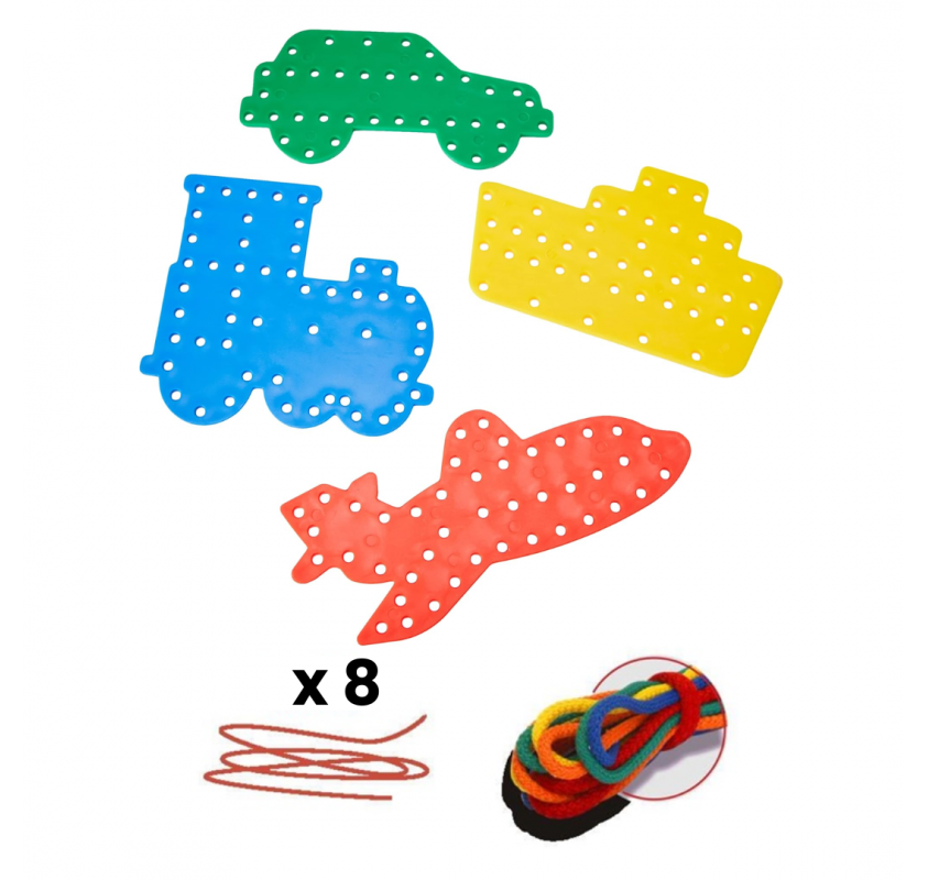 Lot de 8 Formes de Laçage de Transport avec Lacets À...