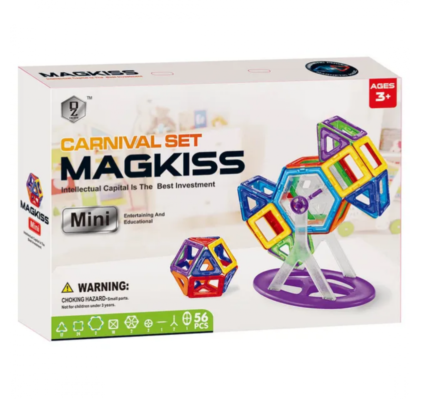 Jeu de Construction Magnetique Magkiss Mini 56 Pieces - Jeux éducatifs | Edunova