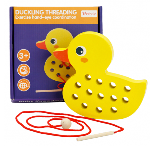 Laçage Canard en Bois - Matériel Montessori | Edunova