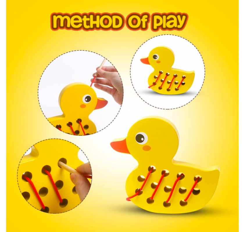 Laçage Canard en Bois | Edunova Maroc
