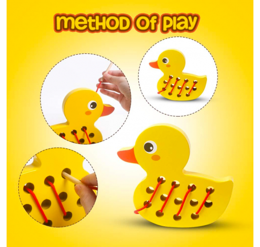 Laçage Canard en Bois | Edunova Maroc