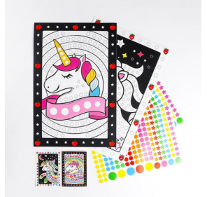 Kit Créatif Posters + Gommettes- Licornes - Arts créatifs | Edunova