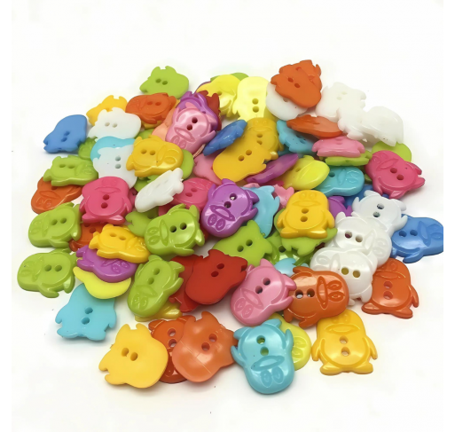 40 Boutons Pingouins Multicolores 16mm - Matériel Montessori | Edunova