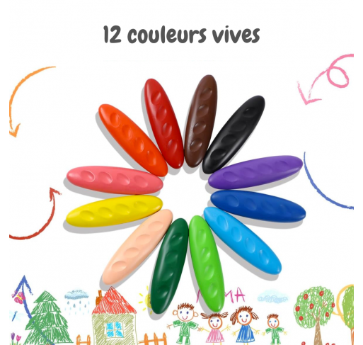 12 Crayons de Cire en Forme de Cacahuète | Edunova Maroc