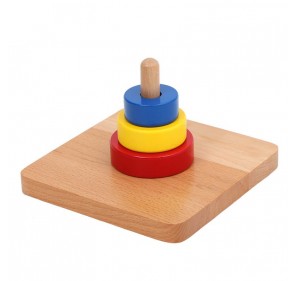 3 Disques sur Tige Verticale - Matériel Montessori | Edunova